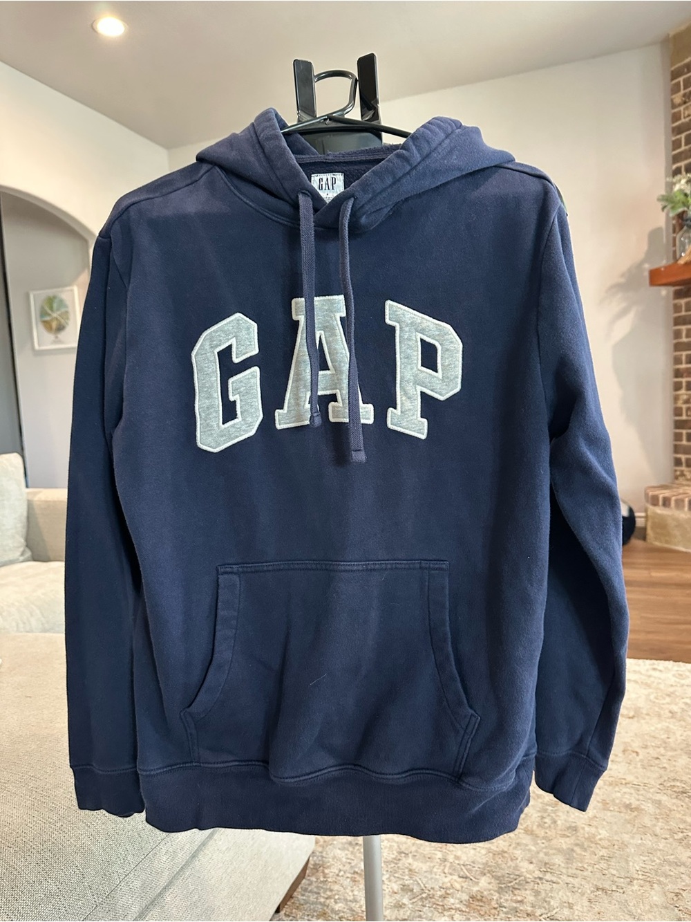 GAP Navy Blue Pullover Hoodie with White Lettering